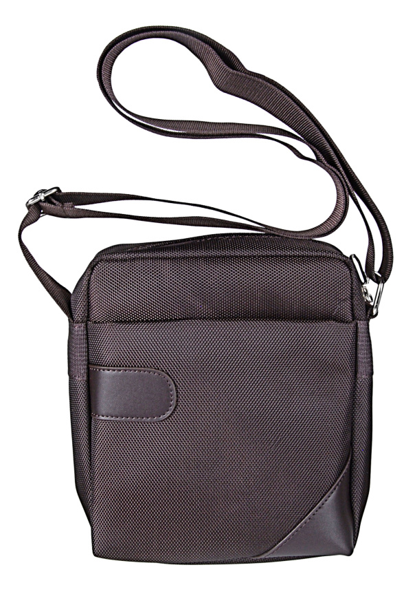 detail Textilní shopper s koženkovými doplňky