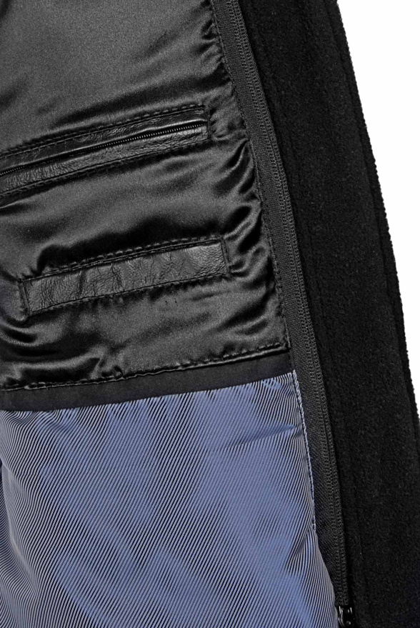 detail kožená bunda s odepín. límcem