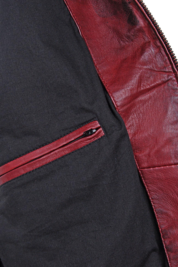 detail Kožená pánská bunda, VĚTŠÍ VELIKOST