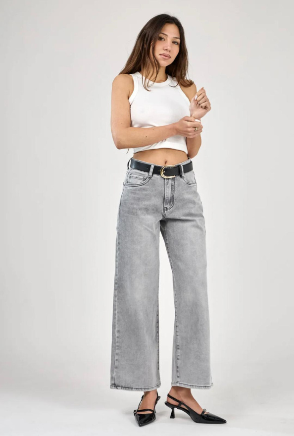 detail Dámské CULOTTE džíny s opaskem