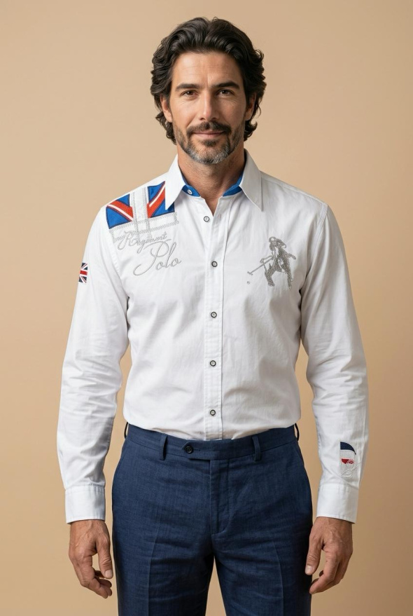 detail pánská košile s dlouhými rukávy